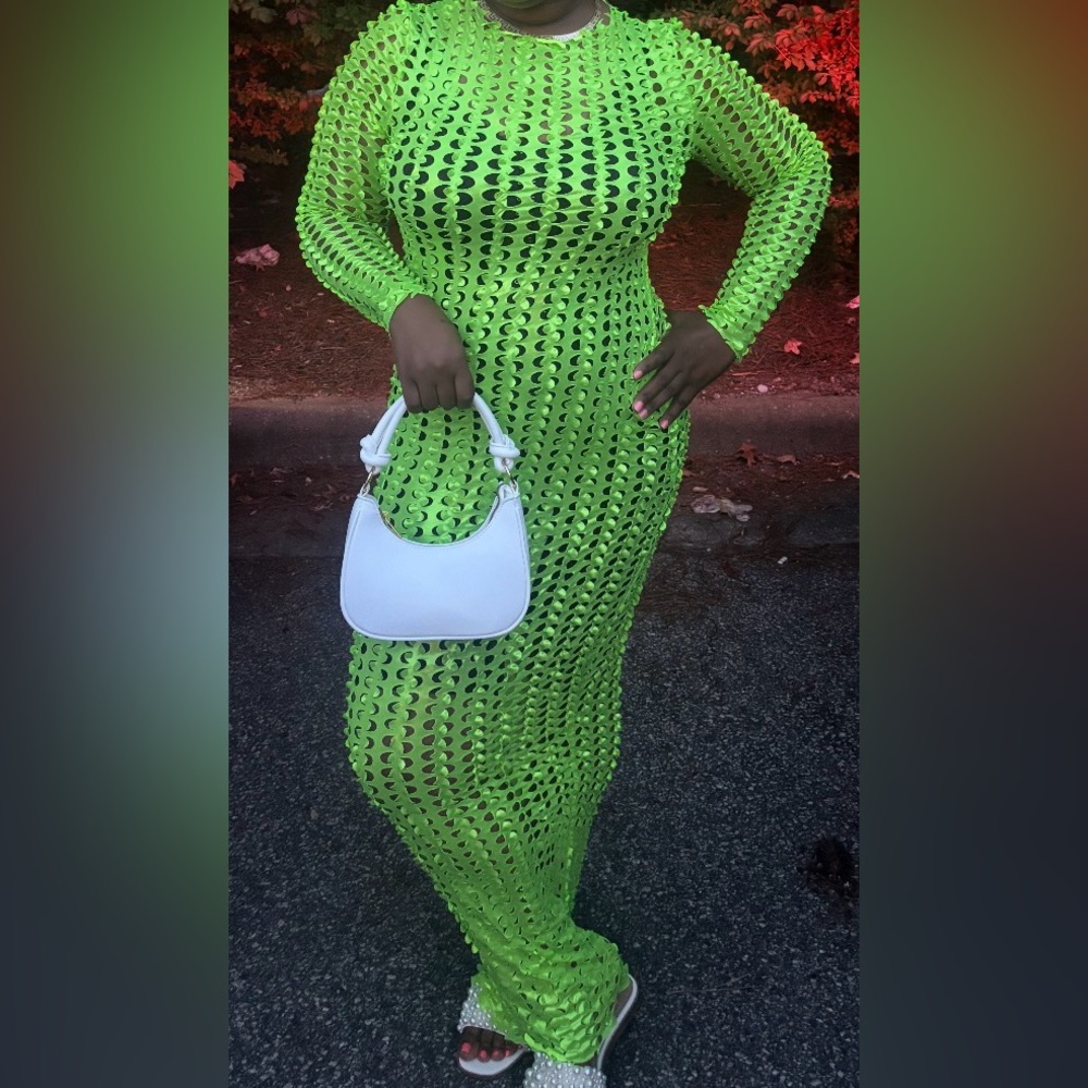 PrettyLittleThing Neon Green Maxi Dress